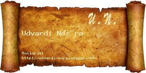 Udvardi Nóra névjegykártya